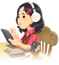 student learning with tablet